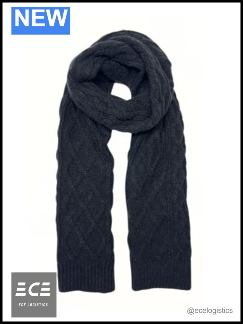 Fine Knitted Scarf Cozy Acrylic Winter Neck Wrap Unisex 72x11.5